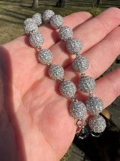 Moissanite Disco Moon Ball Shambala Bracelet 925 Silver 4-10mm Pass Diamond Test -Harlem Bling Shop harlembling moissanite disco moon ball shambala bracelet 925 silver 4 10mm pass diamond test 27844.1675447364