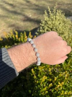 Moissanite Disco Moon Ball Shambala Bracelet 925 Silver 4-10mm Pass Diamond Test -Harlem Bling Shop harlembling moissanite disco moon ball shambala bracelet 925 silver 4 10mm pass diamond test 69909.1675447331