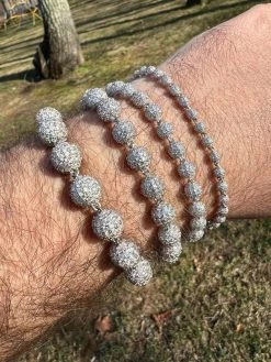 Moissanite Disco Moon Ball Shambala Bracelet 925 Silver 4-10mm Pass Diamond Test -Harlem Bling Shop harlembling moissanite disco moon ball shambala bracelet 925 silver 4 10mm pass diamond test 70623.1675447373