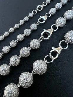 Moissanite Disco Moon Ball Shambala Bracelet 925 Silver 4-10mm Pass Diamond Test -Harlem Bling Shop harlembling moissanite disco moon ball shambala bracelet 925 silver 4 10mm pass diamond test 79702.1675447338