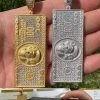 Moissanite $100 Dollar Bill 925 Silver/Gold Plated Iced Hip Hop Pendant Necklace 1 Moissanite $100 Dollar Bill 925 Silver/Gold Plated Iced Hip Hop Pendant Necklace -Harlem Bling Shop harlembling moissanite dollar100 dollar bill 925 silvergold plated iced hip hop pendant necklace 10887.1684357726