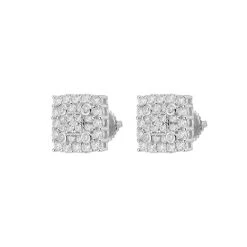 MOISSANITE Earrings Square 10mm Real 925 Silver Iced Large Mens Studs Hip Hop -Harlem Bling Shop harlembling moissanite earrings square 10mm real 925 silver iced large mens studs hip hop 03474.1683838505