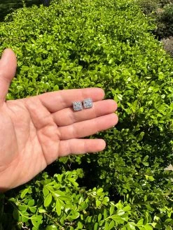 MOISSANITE Earrings Square 10mm Real 925 Silver Iced Large Mens Studs Hip Hop -Harlem Bling Shop harlembling moissanite earrings square 10mm real 925 silver iced large mens studs hip hop 65211.1683838462