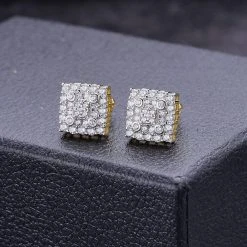 MOISSANITE Earrings Square Real 925 Silver 14k Gold Plated Iced Studs Hip Hop 29 MOISSANITE Earrings Square Real 925 Silver 14k Gold Plated Iced Studs Hip Hop -Harlem Bling Shop harlembling moissanite earrings square real 925 silver 14k gold plated iced studs hip hop 14270.1683838483