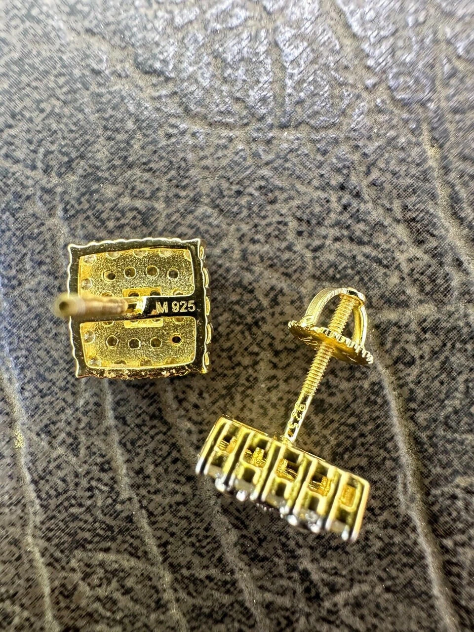 MOISSANITE Earrings Square Real 925 Silver 14k Gold Plated Iced Studs Hip Hop 6 MOISSANITE Earrings Square Real 925 Silver 14k Gold Plated Iced Studs Hip Hop - Image 4