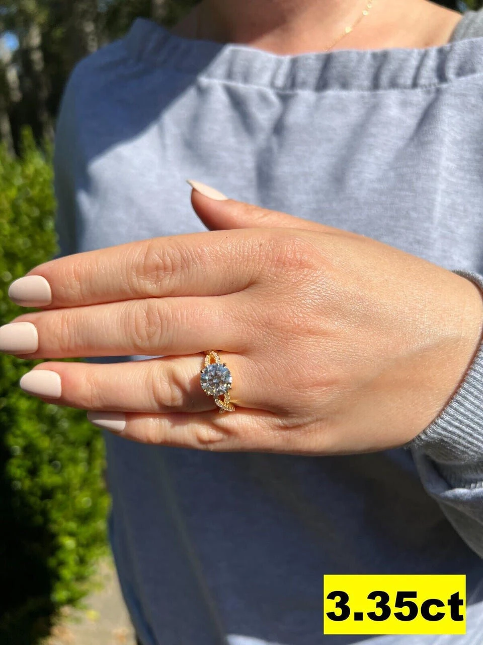 Moissanite Engagement Infinity Promise Ring 14k Gold Vermeil Real 925 Silver 10 Moissanite Engagement Infinity Promise Ring 14k Gold Vermeil Real 925 Silver - Image 8