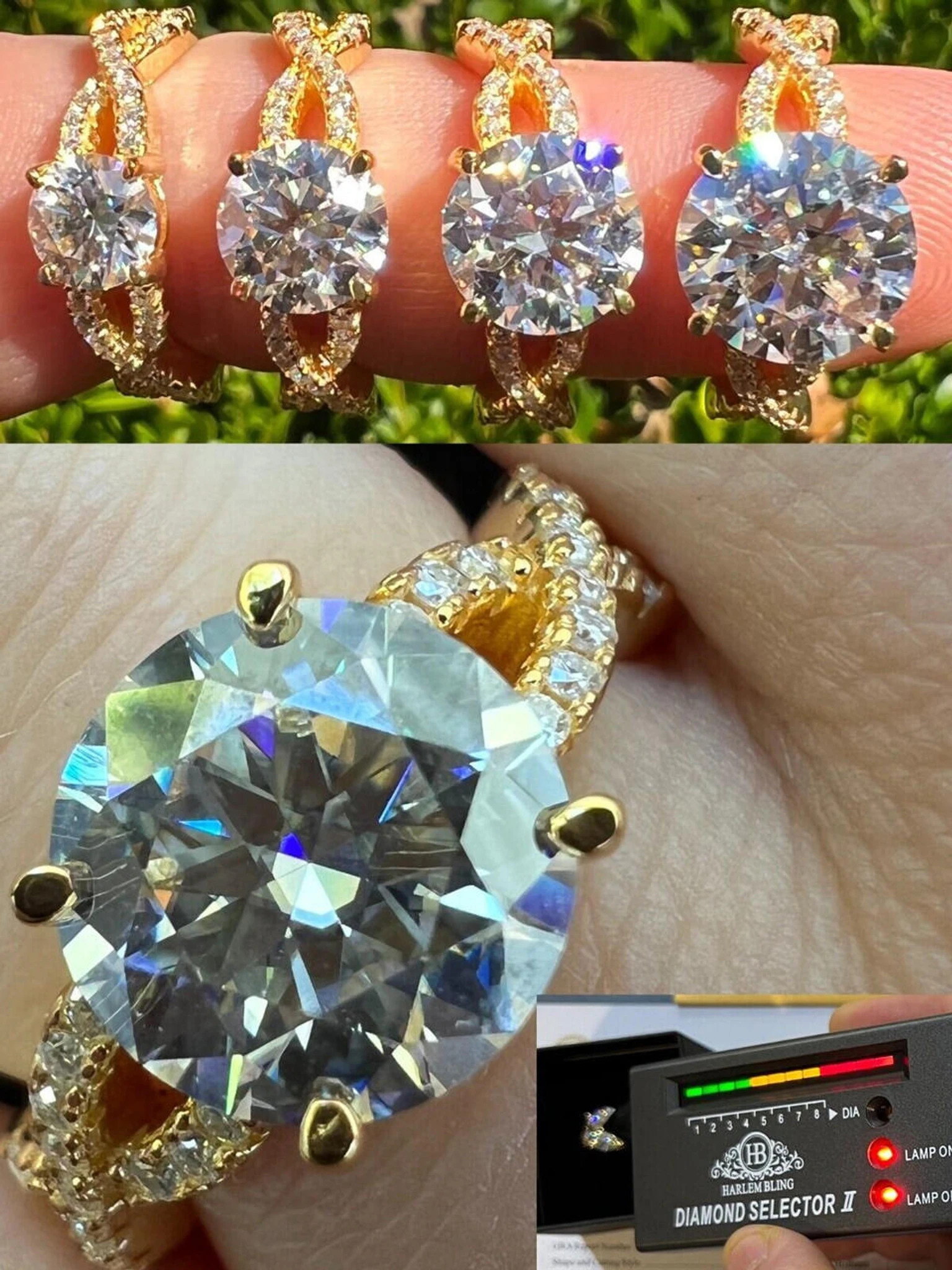 Moissanite Engagement Infinity Promise Ring 14k Gold Vermeil Real 925 Silver 3 Moissanite Engagement Infinity Promise Ring 14k Gold Vermeil Real 925 Silver