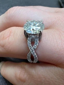 Moissanite Engagement Infinity Promise Ring Pass Diamond Tester Real 925 Silver -Harlem Bling Shop harlembling moissanite engagement infinity promise ring pass diamond tester real 925 silver 54969.1667486459