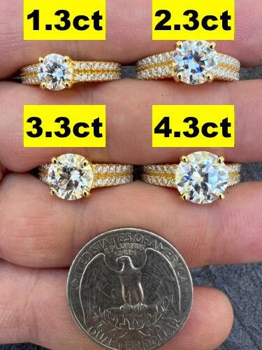 Moissanite Engagement Promise Ring Pass Diamond Test 14k Gold Vermeil 925 Silver 14 Moissanite Engagement Promise Ring Pass Diamond Test 14k Gold Vermeil 925 Silver - Image 12
