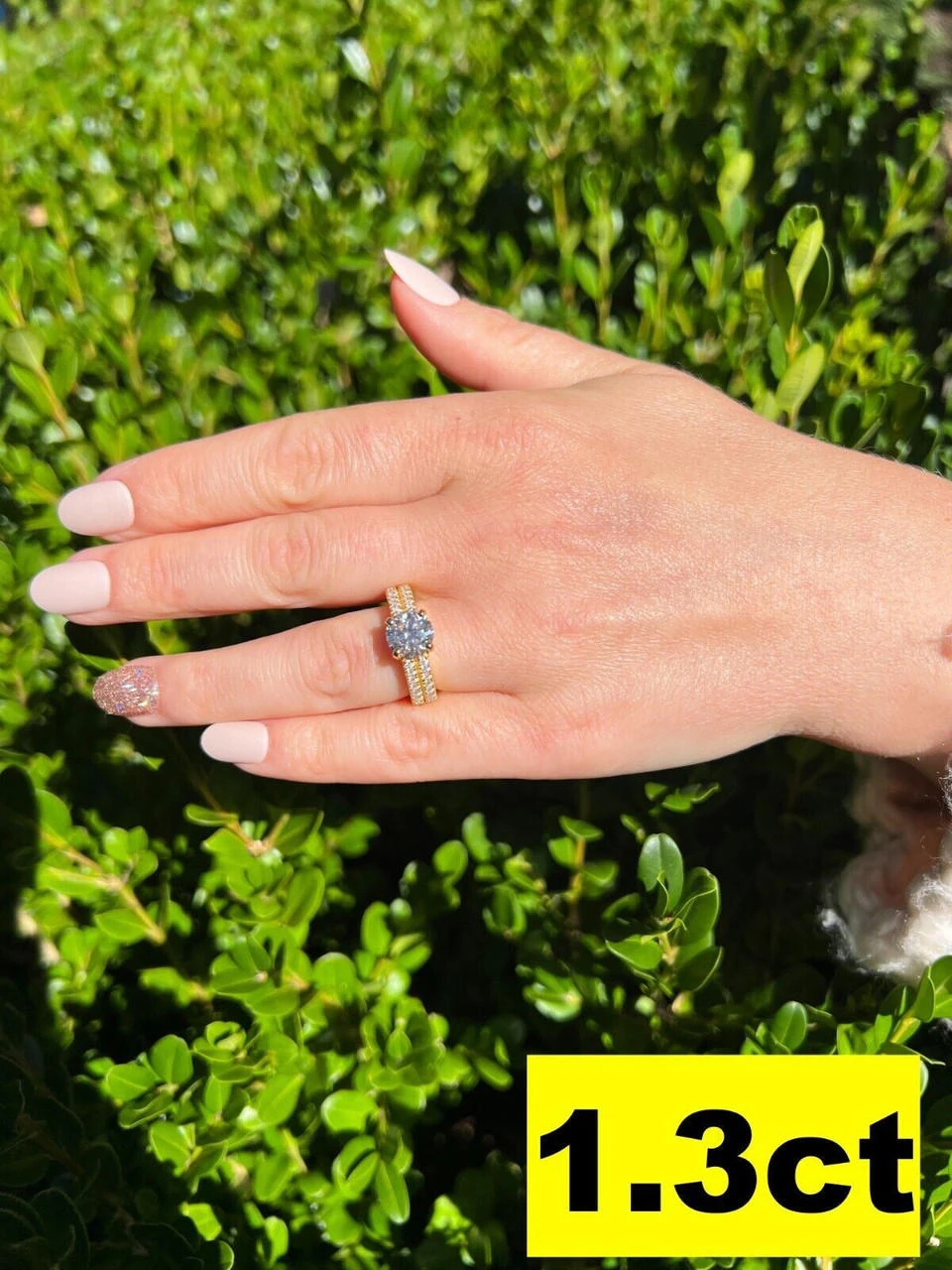 Moissanite Engagement Promise Ring Pass Diamond Test 14k Gold Vermeil 925 Silver 6 Moissanite Engagement Promise Ring Pass Diamond Test 14k Gold Vermeil 925 Silver - Image 4