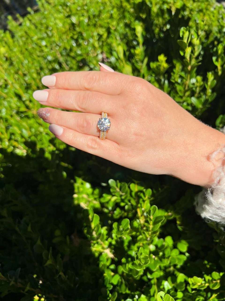 Moissanite Engagement Promise Ring Pass Diamond Test 14k Gold Vermeil 925 Silver 11 Moissanite Engagement Promise Ring Pass Diamond Test 14k Gold Vermeil 925 Silver - Image 9