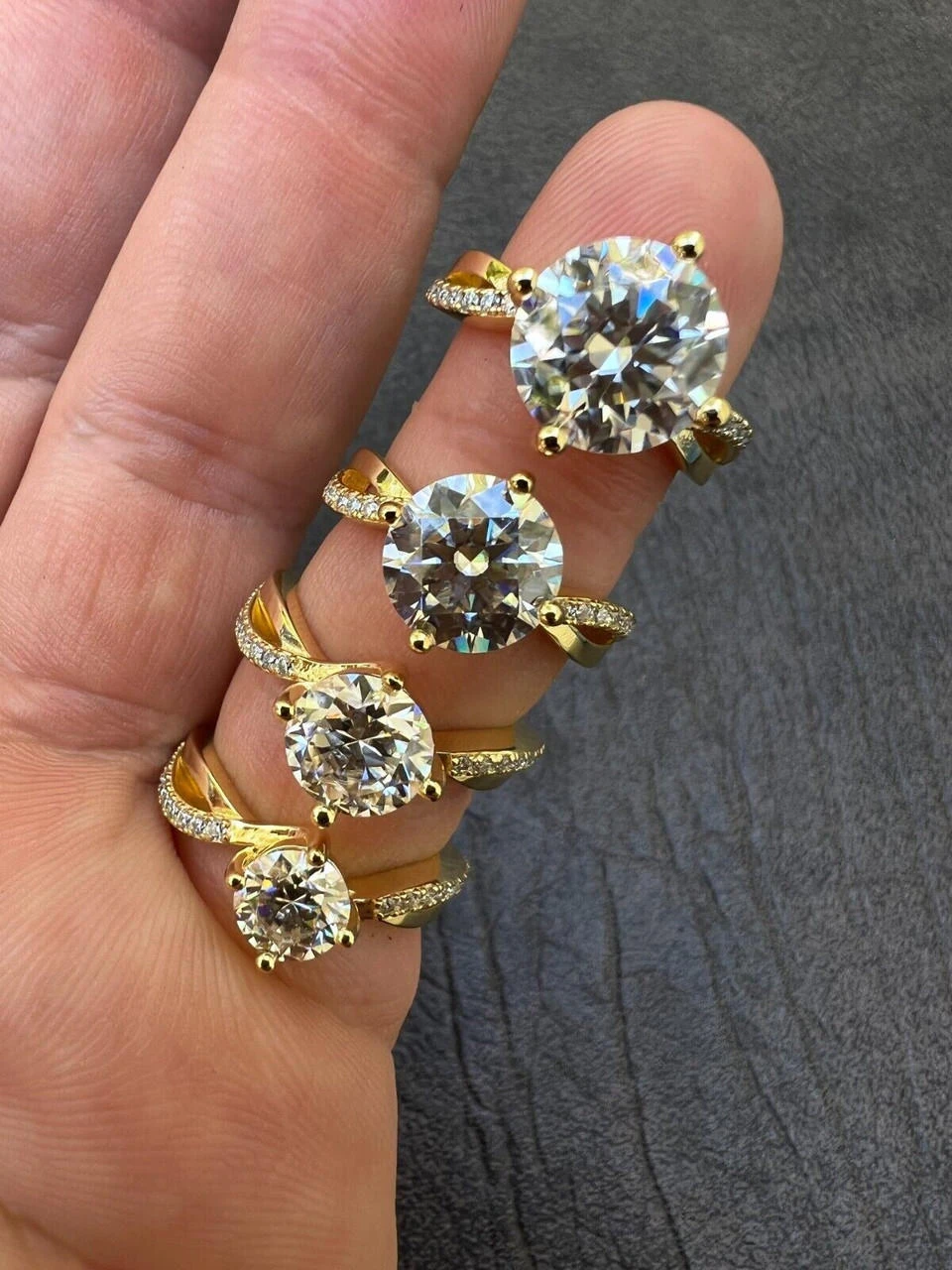 Moissanite Engagement Promise Wedding Ring 14k Gold Vermeil Real 925 Silver 13 Moissanite Engagement Promise Wedding Ring 14k Gold Vermeil Real 925 Silver - Image 11