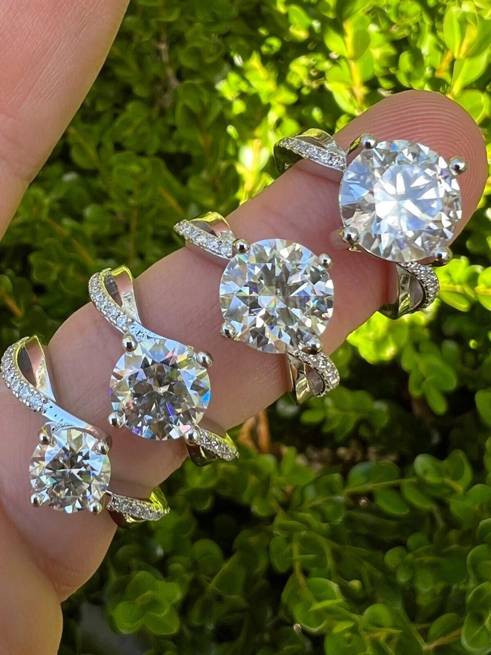 Moissanite Engagement Promise Wedding Ring Pass Diamond Tester Real 925 Silver 7 Moissanite Engagement Promise Wedding Ring Pass Diamond Tester Real 925 Silver - Image 5