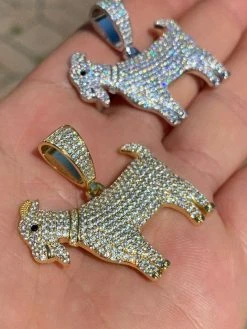 Moissanite GOAT Pendant Bling Necklace Iced Gold Silver Mens Pass Diamond Tester 18 Moissanite GOAT Pendant Bling Necklace Iced Gold Silver Mens Pass Diamond Tester -Harlem Bling Shop harlembling moissanite goat pendant bling necklace iced gold silver mens pass diamond tester 67804.1664399406