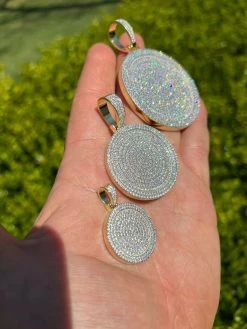 MOISSANITE Gold Vermeil Out Iced Round HipHop Pendant Necklace Pass Diamond Test 15 MOISSANITE Gold Vermeil Out Iced Round HipHop Pendant Necklace Pass Diamond Test -Harlem Bling Shop harlembling moissanite gold vermeil out iced round hiphop pendant necklace pass diamond test 72490.1664355761