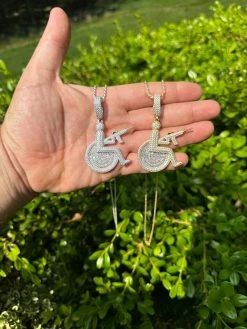 Moissanite Handicap In Wheelchair & AK47 Gun 925 Silver/Gold Plated Iced Pendant 39 Moissanite Handicap In Wheelchair & AK47 Gun 925 Silver/Gold Plated Iced Pendant -Harlem Bling Shop harlembling moissanite handicap in wheelchair and ak47 gun 925 silvergold plated iced pendant 10878.1684271272