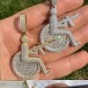 Moissanite Handicap In Wheelchair & AK47 Gun 925 Silver/Gold Plated Iced Pendant 2 Moissanite Handicap In Wheelchair & AK47 Gun 925 Silver/Gold Plated Iced Pendant -Harlem Bling Shop harlembling moissanite handicap in wheelchair and ak47 gun 925 silvergold plated iced pendant 45639.1684271312