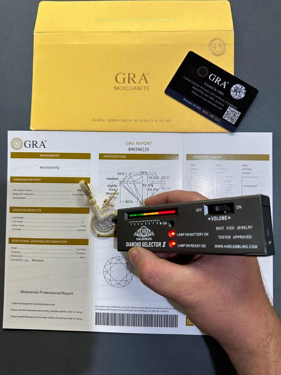 Moissanite Handicap In Wheelchair & AK47 Gun 925 Silver/Gold Plated Iced Pendant 8 Moissanite Handicap In Wheelchair & AK47 Gun 925 Silver/Gold Plated Iced Pendant - Image 6