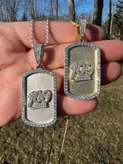 MOISSANITE Hip Hop 925 Silver / Gold Keep It 100 Dog Tag Iced Pendant Necklace 19 MOISSANITE Hip Hop 925 Silver / Gold Keep It 100 Dog Tag Iced Pendant Necklace -Harlem Bling Shop harlembling moissanite hip hop 925 silver gold keep it 100 dog tag iced pendant necklace 22478.1674235928