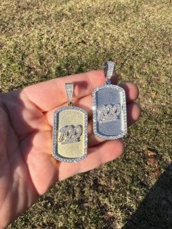 MOISSANITE Hip Hop 925 Silver / Gold Keep It 100 Dog Tag Iced Pendant Necklace 27 MOISSANITE Hip Hop 925 Silver / Gold Keep It 100 Dog Tag Iced Pendant Necklace -Harlem Bling Shop harlembling moissanite hip hop 925 silver gold keep it 100 dog tag iced pendant necklace 38969.1674235982