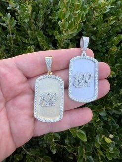 MOISSANITE Hip Hop 925 Silver / Gold Keep It 100 Dog Tag Iced Pendant Necklace 24 MOISSANITE Hip Hop 925 Silver / Gold Keep It 100 Dog Tag Iced Pendant Necklace -Harlem Bling Shop harlembling moissanite hip hop 925 silver gold keep it 100 dog tag iced pendant necklace 49645.1674235887