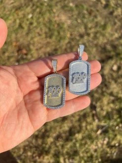 MOISSANITE Hip Hop 925 Silver / Gold Keep It 100 Dog Tag Iced Pendant Necklace 26 MOISSANITE Hip Hop 925 Silver / Gold Keep It 100 Dog Tag Iced Pendant Necklace -Harlem Bling Shop harlembling moissanite hip hop 925 silver gold keep it 100 dog tag iced pendant necklace 64569.1674235918