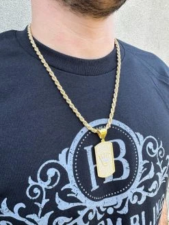 MOISSANITE Hip Hop 925 Silver / Gold Rolex Crown King Dog Tag Iced Pendant Necklace -Harlem Bling Shop harlembling moissanite hip hop 925 silver gold rolex crown king dog tag iced pendant necklace 17852.1677609507