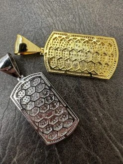 MOISSANITE Hip Hop 925 Silver / Gold Rolex Crown King Dog Tag Iced Pendant Necklace -Harlem Bling Shop harlembling moissanite hip hop 925 silver gold rolex crown king dog tag iced pendant necklace 60871.1677609486