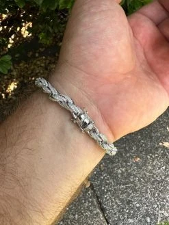 MOISSANITE Hip Hop Rope Bracelet Iced Real Solid 925 Sterling Silver 7.5mm Mens 17 MOISSANITE Hip Hop Rope Bracelet Iced Real Solid 925 Sterling Silver 7.5mm Mens -Harlem Bling Shop harlembling moissanite hip hop rope bracelet iced real solid 925 sterling silver 7.5mm mens 46511.1690502999