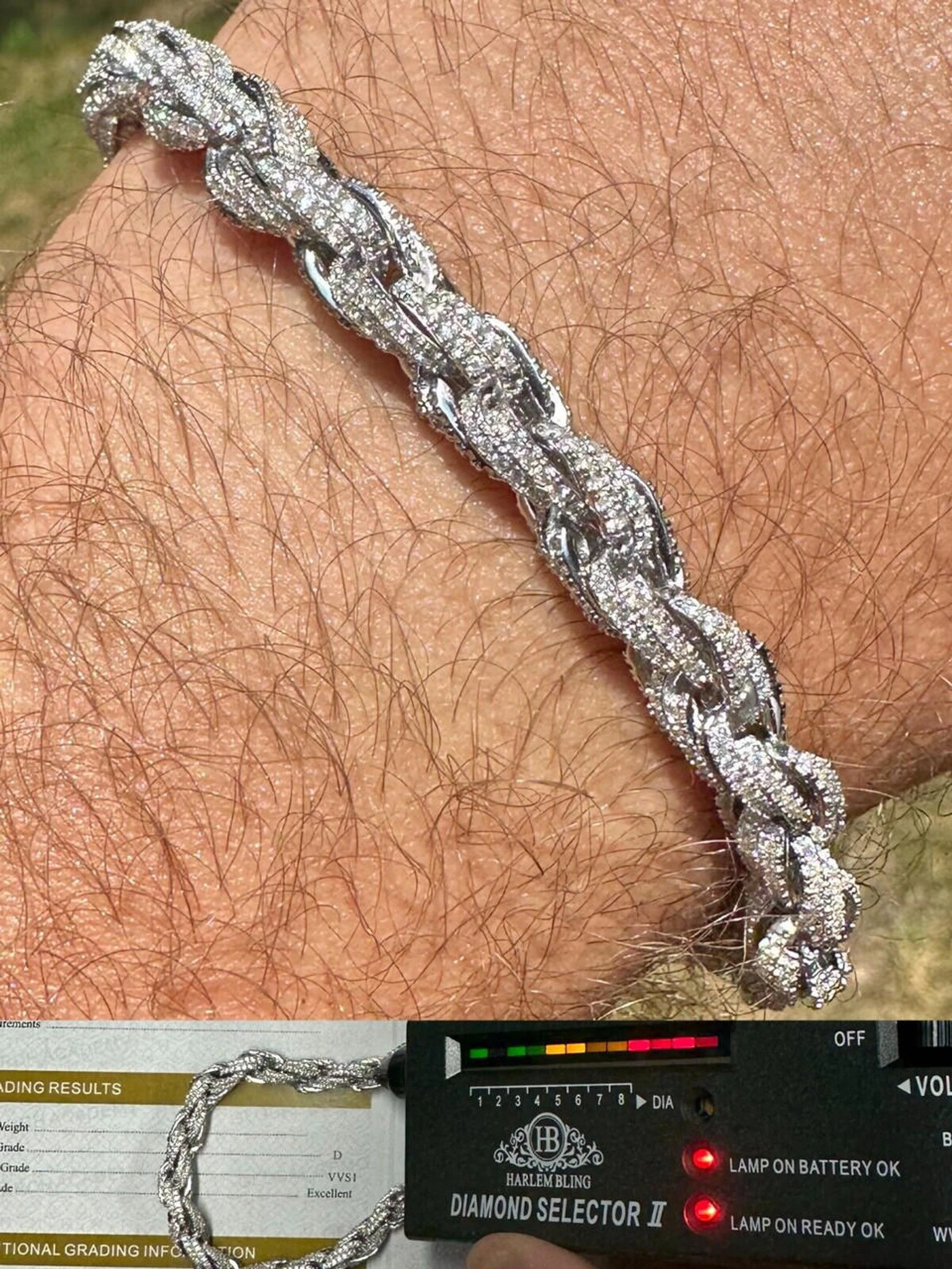 MOISSANITE Hip Hop Rope Bracelet Iced Real Solid 925 Sterling Silver 7.5mm Mens 3 MOISSANITE Hip Hop Rope Bracelet Iced Real Solid 925 Sterling Silver 7.5mm Mens