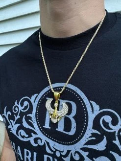 MOISSANITE Horus W. Ankh Pendant Real 925 Silver / Gold Iced Egyptian Necklace -Harlem Bling Shop harlembling moissanite horus w ankh pendant real 925 silver gold iced egyptian necklace 40044.1696386070