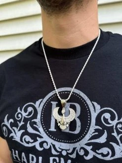 MOISSANITE Horus W. Ankh Pendant Real 925 Silver / Gold Iced Egyptian Necklace -Harlem Bling Shop harlembling moissanite horus w ankh pendant real 925 silver gold iced egyptian necklace 84402.1696386234