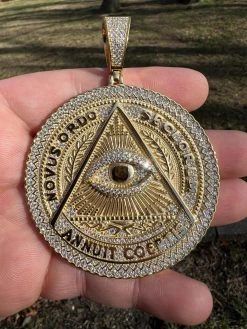 MOISSANITE Huge 3" All Seeing Illuminati Eye Masonic Medallion Necklace Silver 30 MOISSANITE Huge 3" All Seeing Illuminati Eye Masonic Medallion Necklace Silver -Harlem Bling Shop harlembling moissanite huge 3 all seeing illuminati eye masonic medallion necklace silver 81227.1674235939