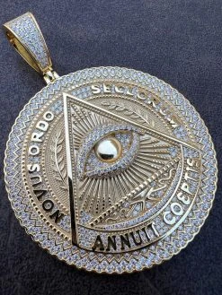 MOISSANITE Huge 3" All Seeing Illuminati Eye Masonic Medallion Necklace Silver 27 MOISSANITE Huge 3" All Seeing Illuminati Eye Masonic Medallion Necklace Silver -Harlem Bling Shop harlembling moissanite huge 3 all seeing illuminati eye masonic medallion necklace silver 92413.1674235899