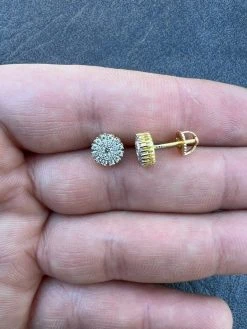 MOISSANITE Iced 14k Gold Vermeil Out 8mm Earrings Round Studs Pass Diamond Test 17 MOISSANITE Iced 14k Gold Vermeil Out 8mm Earrings Round Studs Pass Diamond Test -Harlem Bling Shop harlembling moissanite iced 14k gold vermeil out 8mm earrings round studs pass diamond test 22296.1664358880