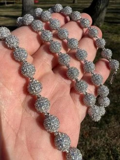 Moissanite Iced 925 Silver Moon Ball Disco Chain Necklace Passes Diamond Tester 39 Moissanite Iced 925 Silver Moon Ball Disco Chain Necklace Passes Diamond Tester -Harlem Bling Shop harlembling moissanite iced 925 silver moon ball disco chain necklace passes diamond tester 56733.1675447236