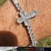 Moissanite Iced Cross Shape Tennis Bracelet Mens Ladies Hip Hop Real 925 Silver 1 Moissanite Iced Cross Shape Tennis Bracelet Mens Ladies Hip Hop Real 925 Silver -Harlem Bling Shop harlembling moissanite iced cross shape tennis bracelet mens ladies hip hop real 925 silver 96930.1697597183