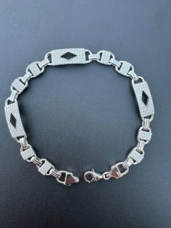 MOISSANITE Iced Custom Valentino Mariner Real 925 Silver Hip Hop Bracelet 10mm -Harlem Bling Shop harlembling moissanite iced custom valentino mariner real 925 silver hip hop bracelet 10mm 32256.1703048650