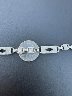 MOISSANITE Iced Custom Valentino Mariner Real 925 Silver Hip Hop Bracelet 10mm -Harlem Bling Shop harlembling moissanite iced custom valentino mariner real 925 silver hip hop bracelet 10mm 52544.1703048688