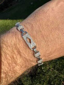 MOISSANITE Iced Custom Valentino Mariner Real 925 Silver Hip Hop Bracelet 10mm -Harlem Bling Shop harlembling moissanite iced custom valentino mariner real 925 silver hip hop bracelet 10mm 65895.1703048724