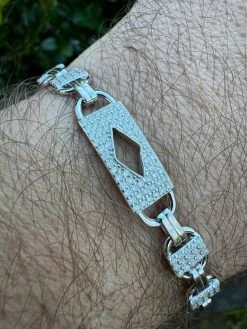 MOISSANITE Iced Custom Valentino Mariner Real 925 Silver Hip Hop Bracelet 10mm -Harlem Bling Shop harlembling moissanite iced custom valentino mariner real 925 silver hip hop bracelet 10mm 74344.1703048653