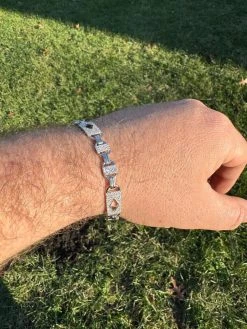 MOISSANITE Iced Custom Valentino Mariner Real 925 Silver Hip Hop Bracelet 10mm -Harlem Bling Shop harlembling moissanite iced custom valentino mariner real 925 silver hip hop bracelet 10mm 88108.1703048684