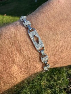 MOISSANITE Iced Custom Valentino Mariner Real 925 Silver Hip Hop Bracelet 10mm -Harlem Bling Shop harlembling moissanite iced custom valentino mariner real 925 silver hip hop bracelet 10mm 89980.1703048714