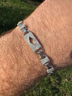 MOISSANITE Iced Custom Valentino Mariner Real 925 Silver Hip Hop Bracelet 10mm -Harlem Bling Shop harlembling moissanite iced custom valentino mariner real 925 silver hip hop bracelet 10mm 93433.1703048710