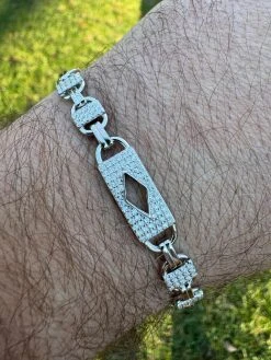 MOISSANITE Iced Custom Valentino Mariner Real 925 Silver Hip Hop Bracelet 10mm -Harlem Bling Shop harlembling moissanite iced custom valentino mariner real 925 silver hip hop bracelet 10mm 96636.1703048648