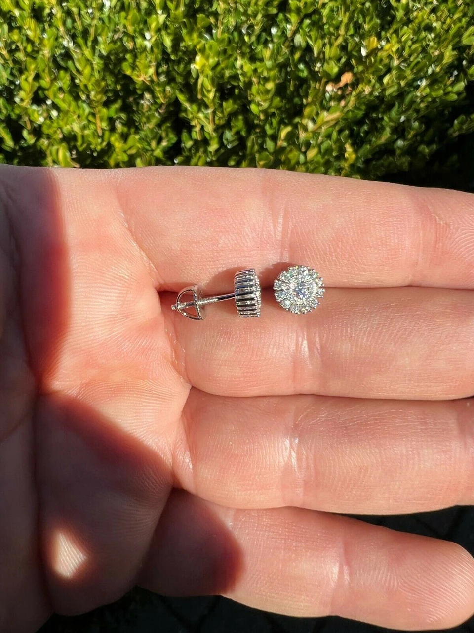 MOISSANITE Iced Hip Hop Out 8mm Earrings Round Cluster Studs Pass Diamond Tester 12 MOISSANITE Iced Hip Hop Out 8mm Earrings Round Cluster Studs Pass Diamond Tester - Image 10