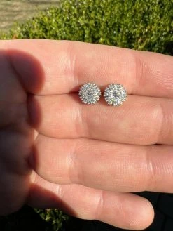 MOISSANITE Iced Hip Hop Out 8mm Earrings Round Cluster Studs Pass Diamond Tester 20 MOISSANITE Iced Hip Hop Out 8mm Earrings Round Cluster Studs Pass Diamond Tester -Harlem Bling Shop harlembling moissanite iced hip hop out 8mm earrings round cluster studs pass diamond tester 53745.1664359869