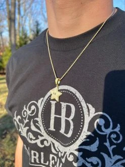 Moissanite Iced Mario Super Star 925 Silver /14k Gold Plated Pendant Necklace -Harlem Bling Shop harlembling moissanite iced mario super star 925 silver 14k gold plated pendant necklace 03449.1672505337