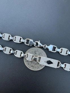 MOISSANITE Iced Valentino Mariner Chain Real 925 Silver Necklace Bracelet 10mm 31 MOISSANITE Iced Valentino Mariner Chain Real 925 Silver Necklace Bracelet 10mm -Harlem Bling Shop harlembling moissanite iced valentino mariner chain real 925 silver necklace bracelet 10mm 21080.1703048686