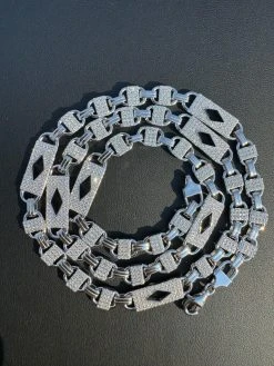 MOISSANITE Iced Valentino Mariner Chain Real 925 Silver Necklace Bracelet 10mm 24 MOISSANITE Iced Valentino Mariner Chain Real 925 Silver Necklace Bracelet 10mm -Harlem Bling Shop harlembling moissanite iced valentino mariner chain real 925 silver necklace bracelet 10mm 34207.1703048640